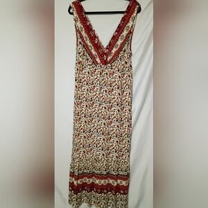 Knox Rose Floral Maxi Dress in Red and Cream